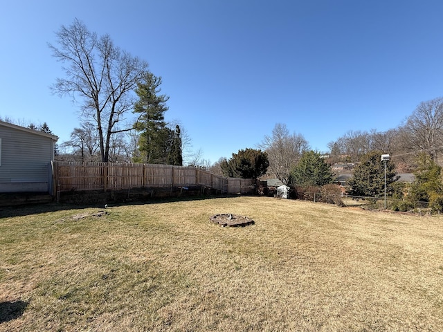 view of yard with fence