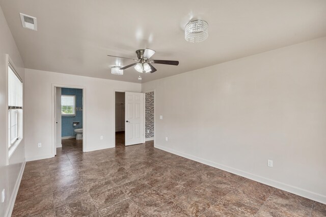 spare room featuring ceiling fan