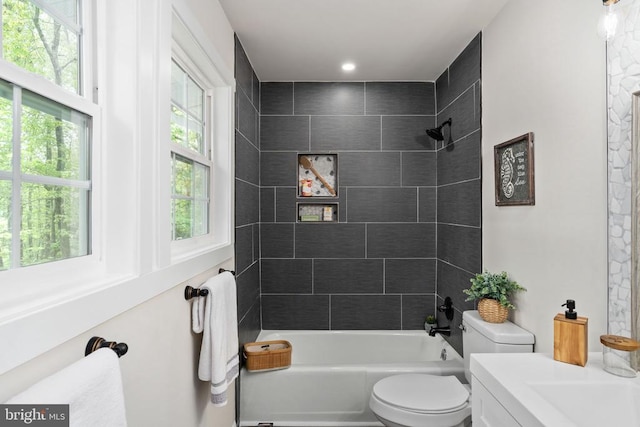 full bathroom with  shower combination and toilet