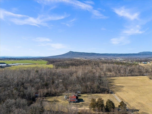 view of mountain feature with a rural view