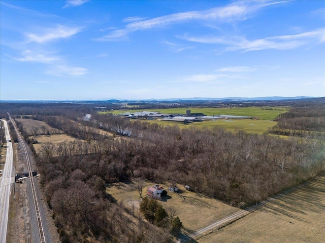 aerial view with a rural view