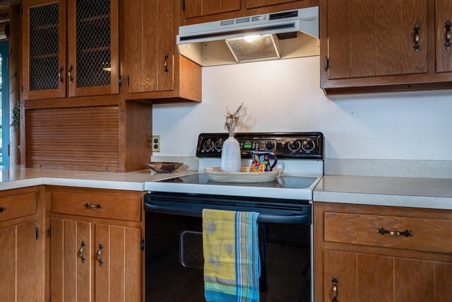 kitchen with electric range oven