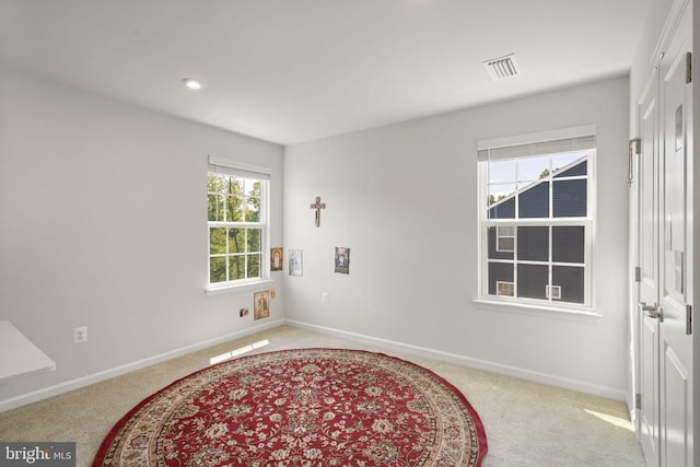 view of carpeted spare room