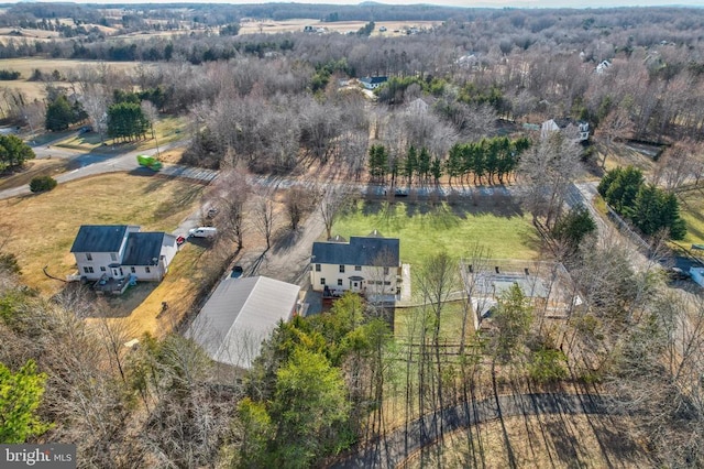 drone / aerial view featuring a rural view