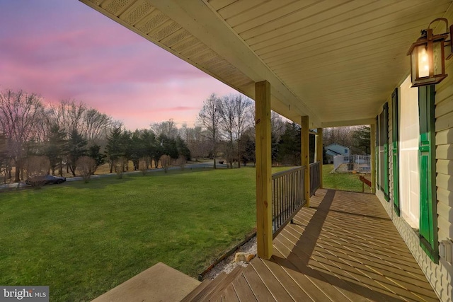 view of yard with a porch