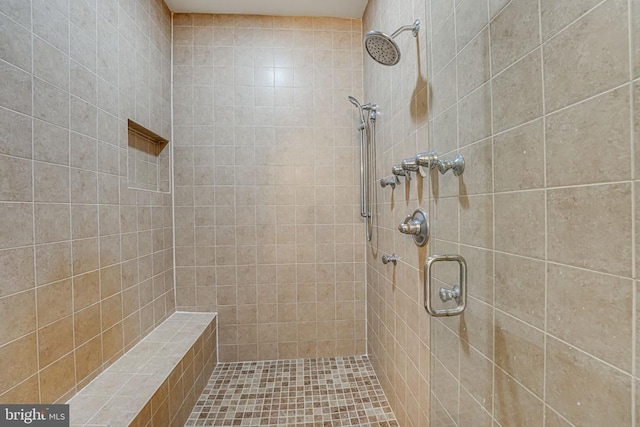 full bathroom featuring a shower stall