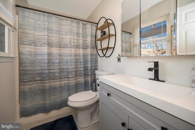 full bathroom featuring toilet and vanity