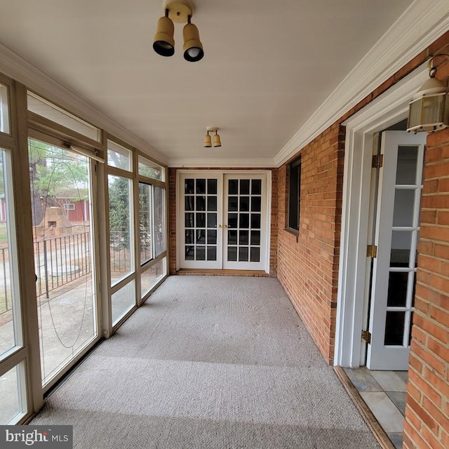 view of unfurnished sunroom