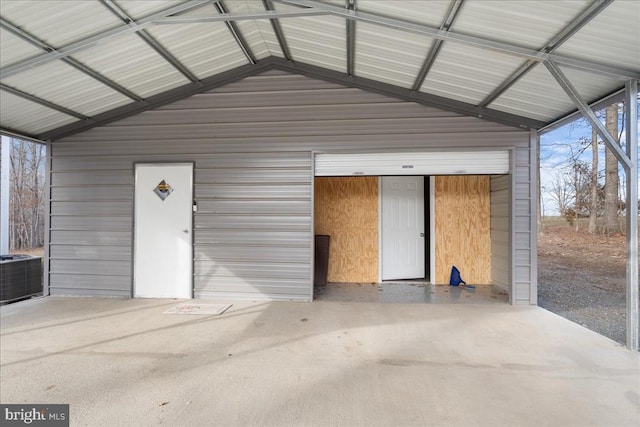 garage featuring central AC