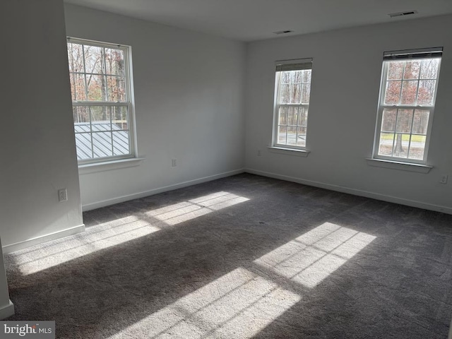 carpeted empty room with a healthy amount of sunlight