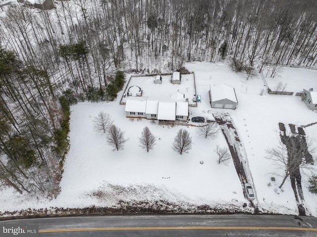 view of snowy aerial view