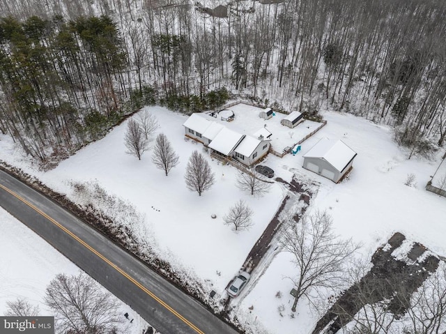 view of snowy aerial view