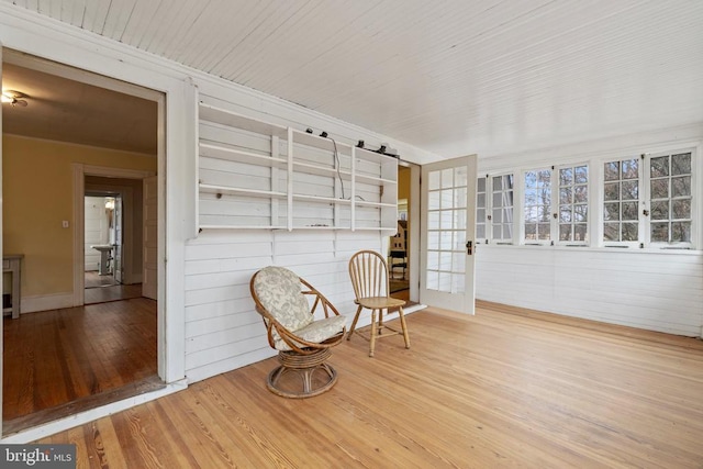 interior space with hardwood / wood-style flooring