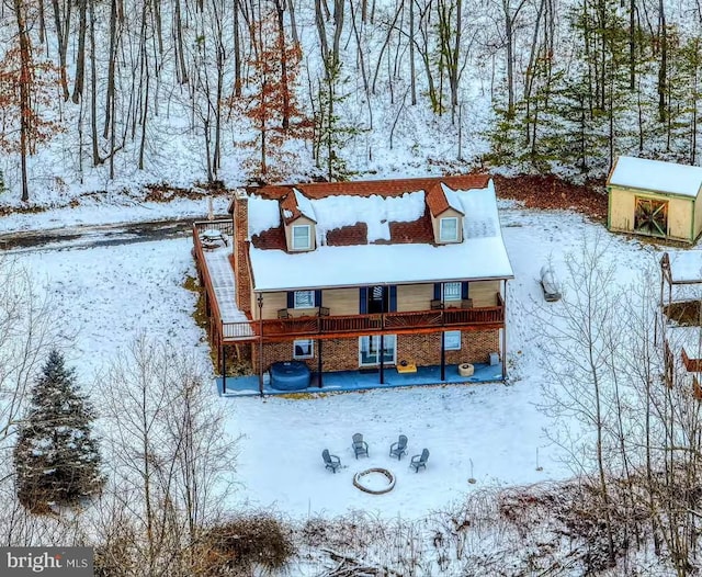 view of snowy aerial view