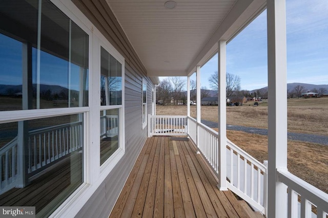 wooden deck with covered porch