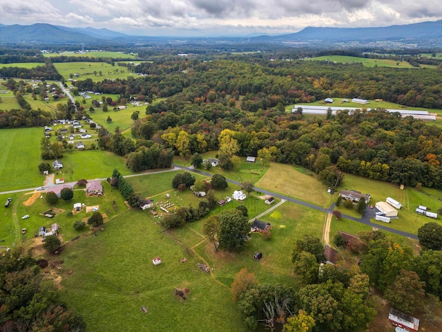 aerial view with a mountain view