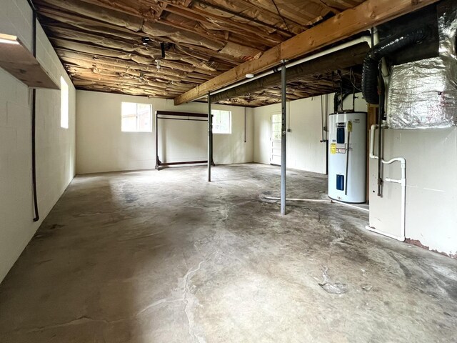 basement with water heater