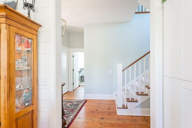 hall featuring light hardwood / wood-style floors