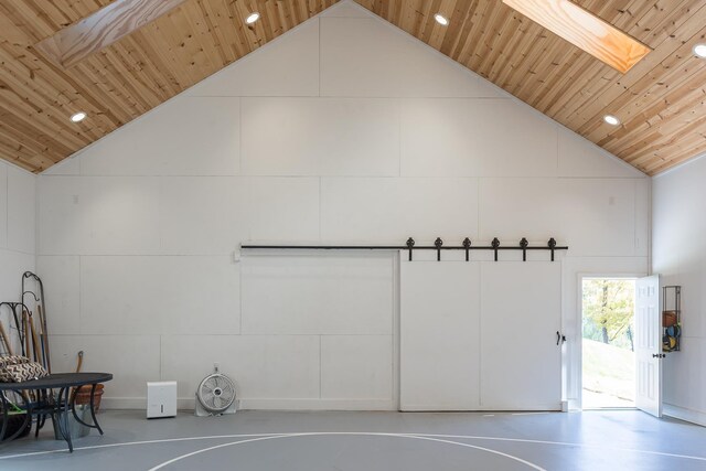 view of sport court featuring a skylight