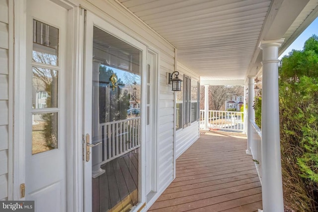 wooden deck with a porch