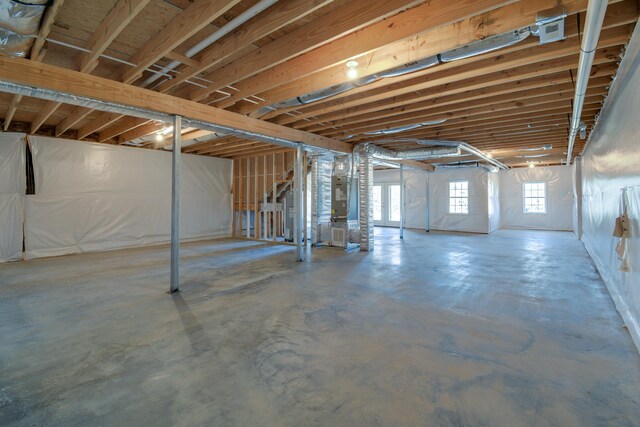 below grade area with heating unit