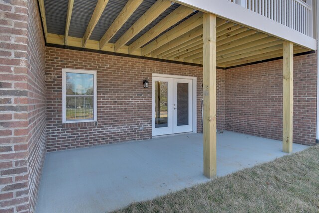 view of patio / terrace featuring french doors
