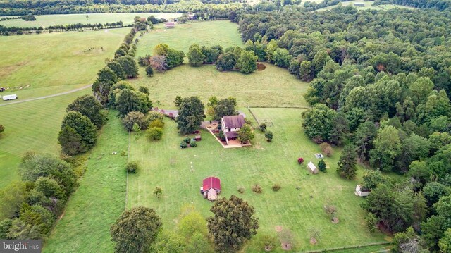 bird's eye view with a rural view