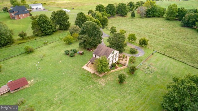 drone / aerial view featuring a rural view