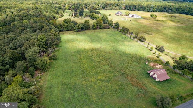 aerial view featuring a rural view