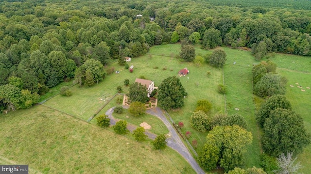 bird's eye view featuring a rural view