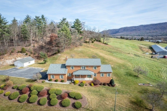 bird's eye view featuring a mountain view