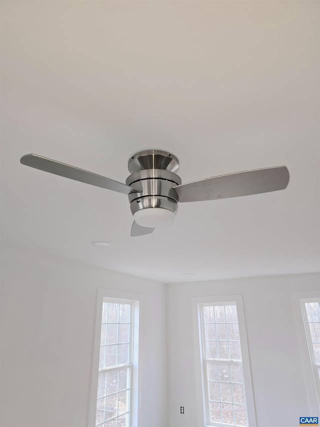 interior details featuring ceiling fan