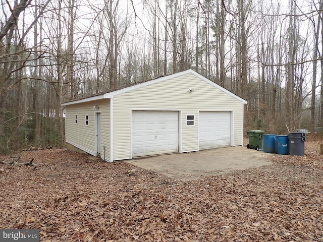 view of garage