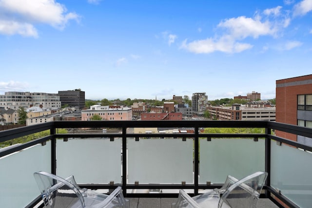 balcony with a view of city