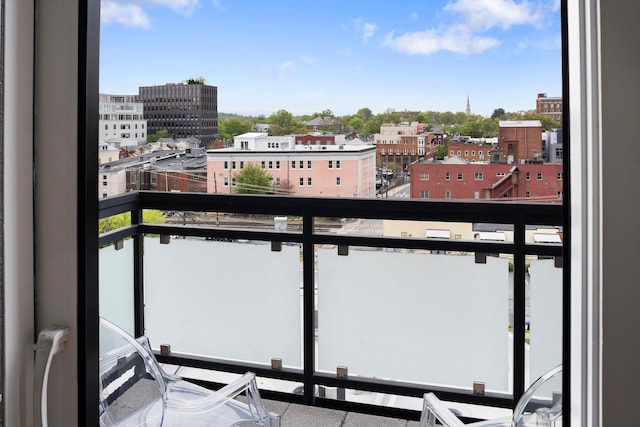 balcony with a view of city