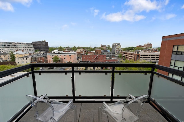 balcony with a city view