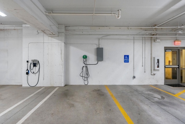 parking deck with electric panel