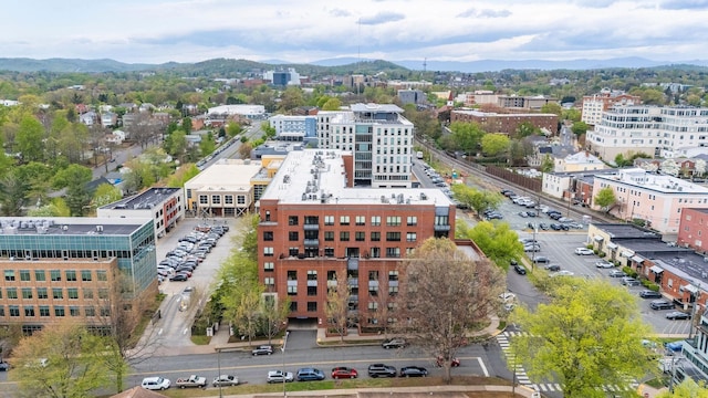 bird's eye view with a mountain view