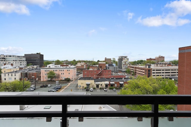 balcony with a view of city
