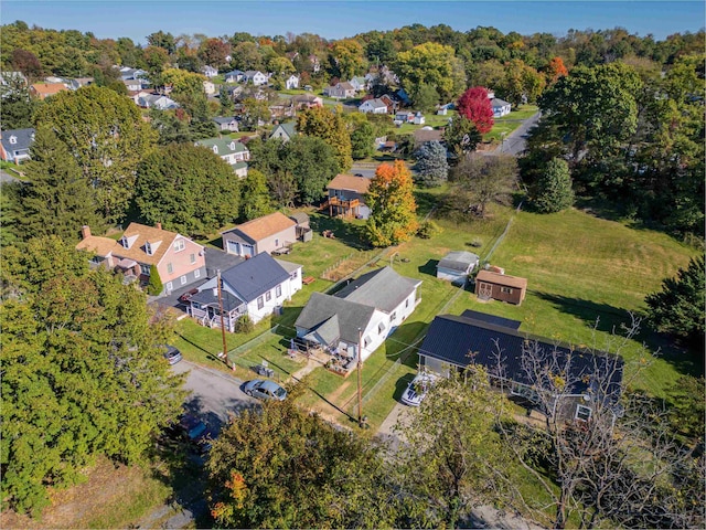 aerial view with a residential view