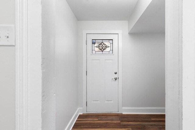 entryway featuring dark wood-type flooring