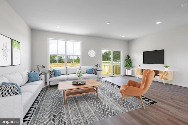 living room featuring hardwood / wood-style floors