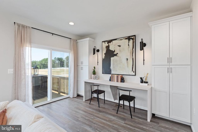 office space featuring hardwood / wood-style flooring