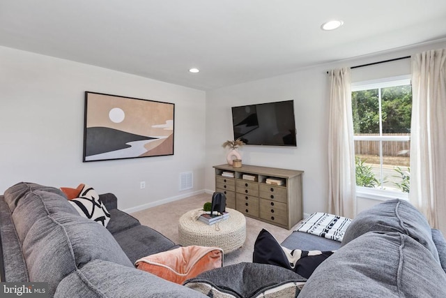 view of carpeted living room