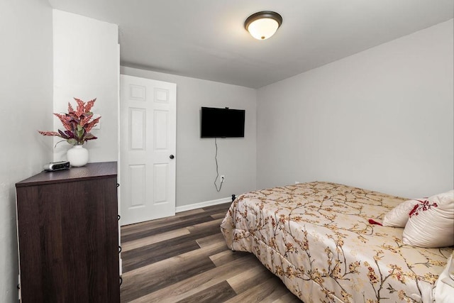 bedroom featuring dark hardwood / wood-style flooring