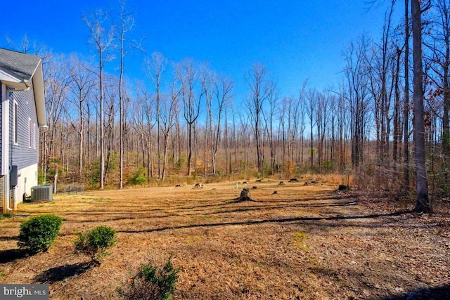 view of yard featuring central AC unit