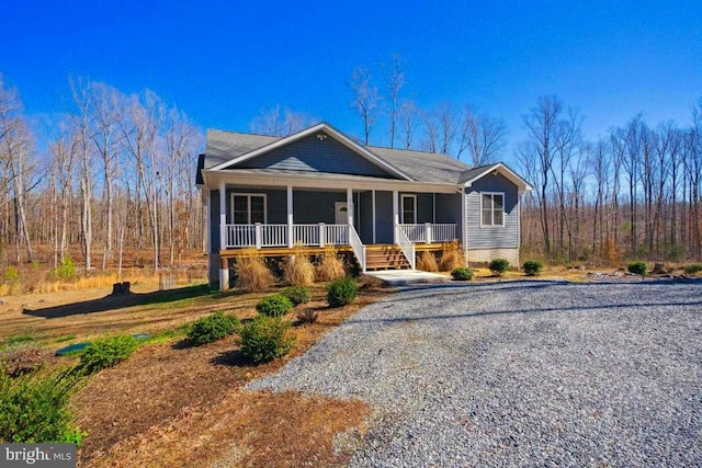 view of front facade with covered porch