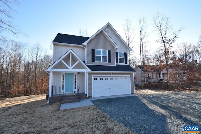 front of property featuring a garage