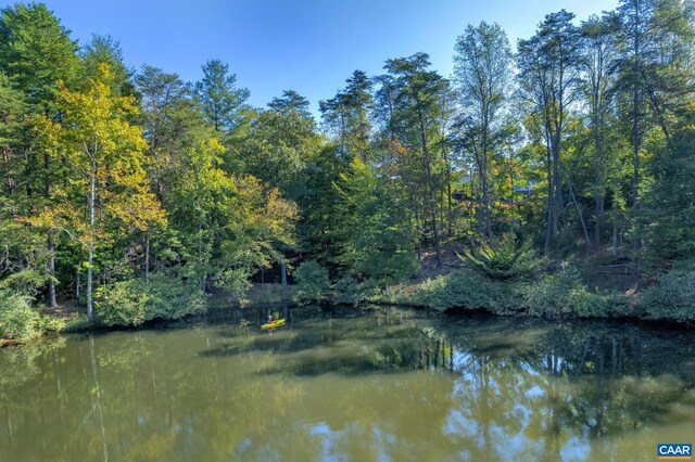 view of water feature with a view of trees