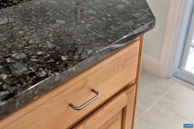 details with dark countertops